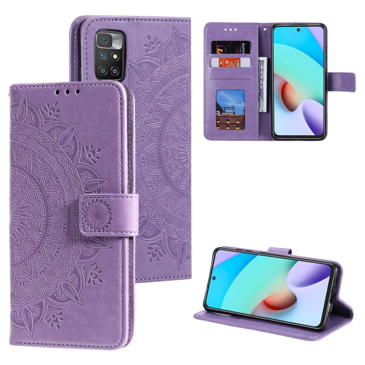 For Xiaomi Redmi Note 11 Totem Flower Embossed Horizontal Flip Phone Leather Case with Holder & Card Slots & Wallet