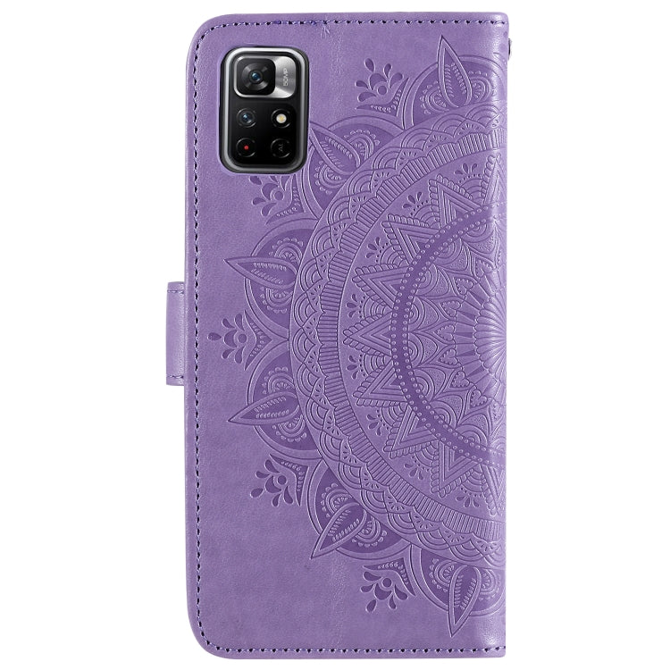 For Xiaomi Redmi Note 11 Totem Flower Embossed Horizontal Flip Phone Leather Case with Holder & Card Slots & Wallet