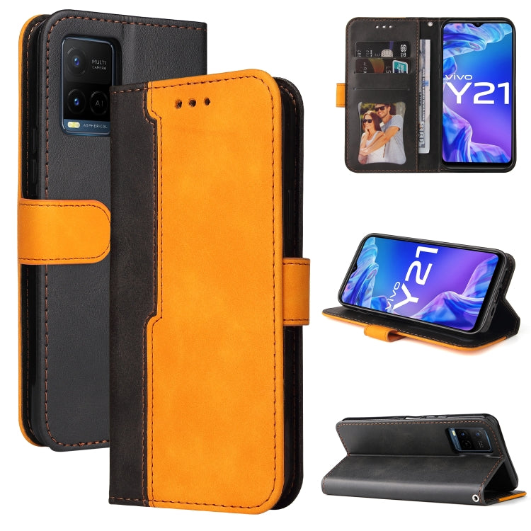 For Xiaomi 11T / 11T Pro Stitching-Color Horizontal Flip Leather Phone Case with Holder & Card Slots & Photo Frame