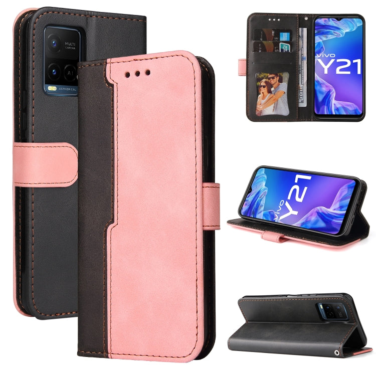 For Xiaomi 11T / 11T Pro Stitching-Color Horizontal Flip Leather Phone Case with Holder & Card Slots & Photo Frame