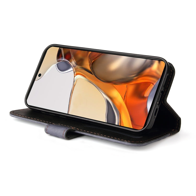 For Xiaomi 11T / 11T Pro Stitching-Color Horizontal Flip Leather Phone Case with Holder & Card Slots & Photo Frame