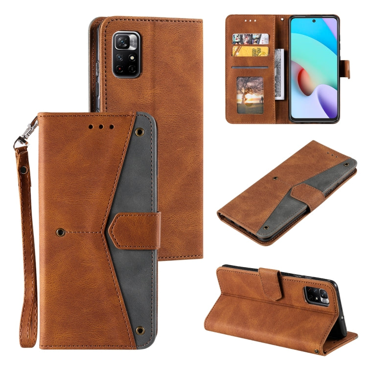 For Xiaomi Redmi Note 11 Pro Stitching Calf Texture Horizontal Flip Phone Leather Case with Holder & Card Slots & Wallet