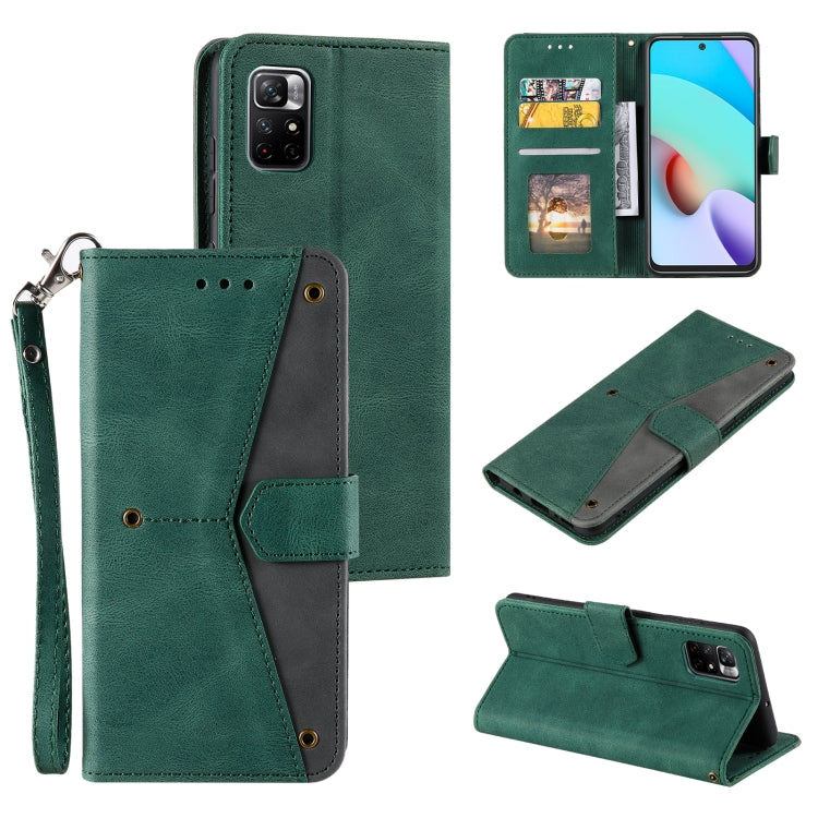 For Xiaomi Redmi Note 11 Pro Stitching Calf Texture Horizontal Flip Phone Leather Case with Holder & Card Slots & Wallet