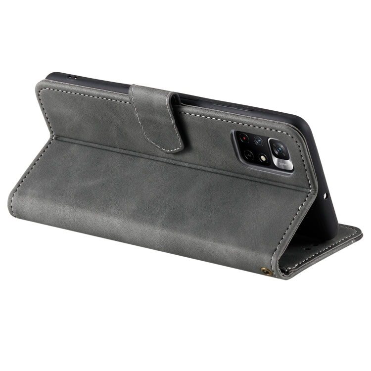 For Xiaomi Redmi Note 11 Pro Stitching Calf Texture Horizontal Flip Phone Leather Case with Holder & Card Slots & Wallet