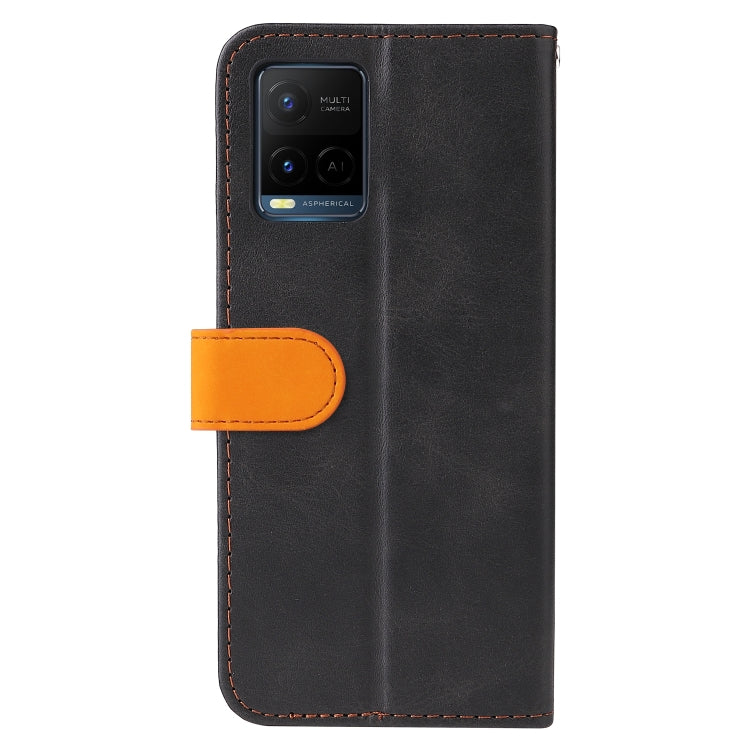 For vivo Y21 / Y21s / Y33s Stitching-Color Horizontal Flip Leather Phone Case with Holder & Card Slots & Photo Frame