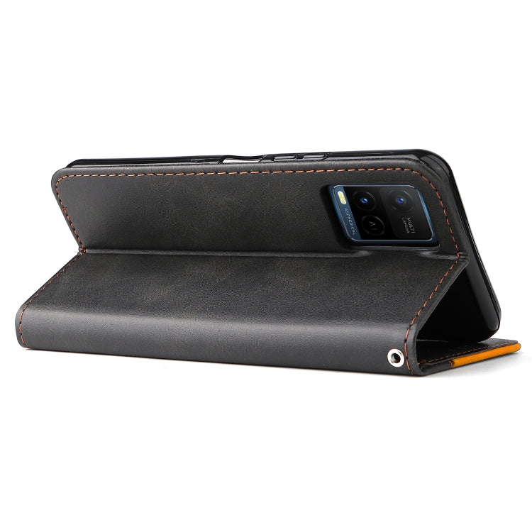 For vivo Y21 / Y21s / Y33s Stitching-Color Horizontal Flip Leather Phone Case with Holder & Card Slots & Photo Frame