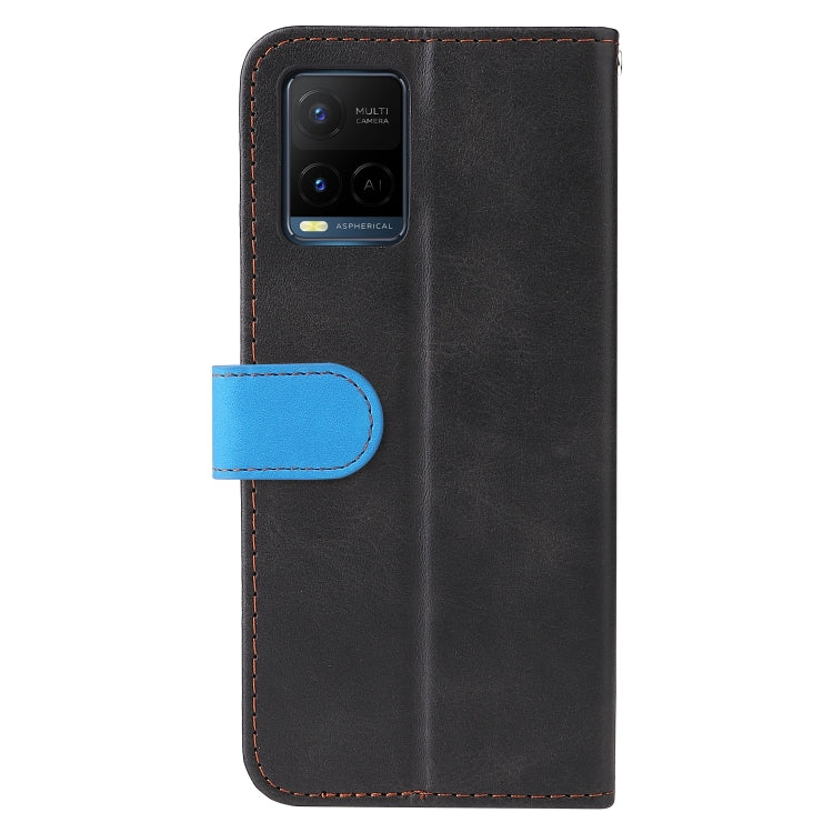 For vivo Y21 / Y21s / Y33s Stitching-Color Horizontal Flip Leather Phone Case with Holder & Card Slots & Photo Frame