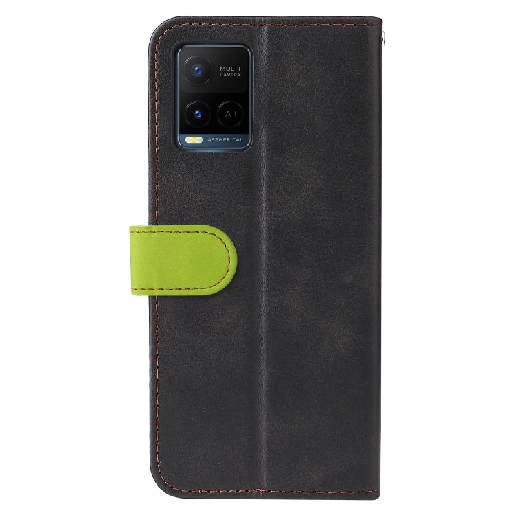 For vivo Y21 / Y21s / Y33s Stitching-Color Horizontal Flip Leather Phone Case with Holder & Card Slots & Photo Frame