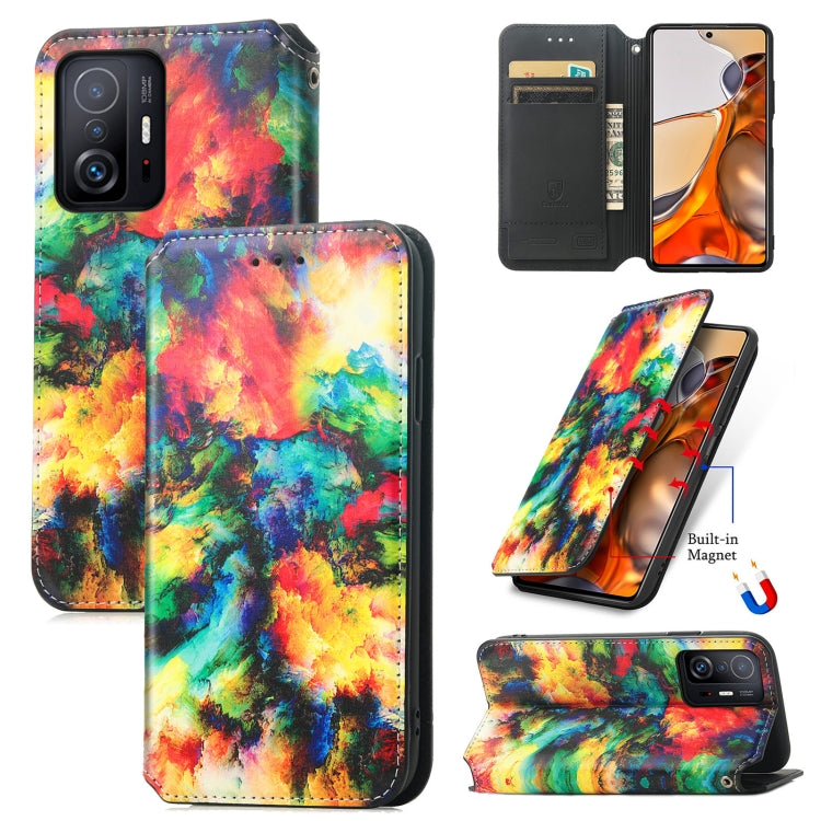 For Xiaomi 11T / 11T Pro CaseNeo Colorful Magnetic Leather Case with Holder & Card Slot & Wallet
