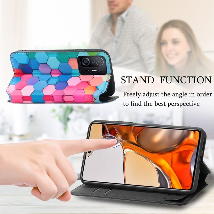 For Xiaomi 11T / 11T Pro CaseNeo Colorful Magnetic Leather Case with Holder & Card Slot & Wallet