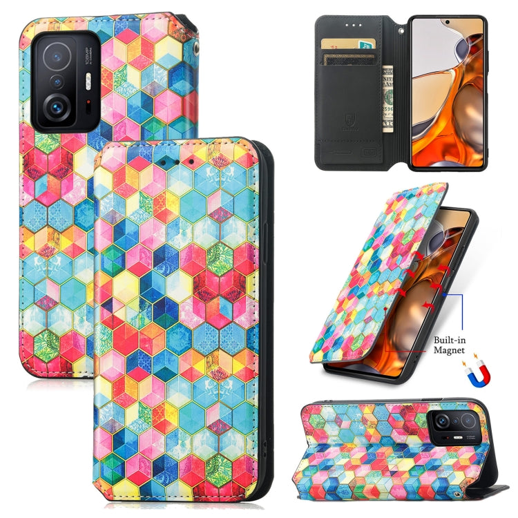 For Xiaomi 11T / 11T Pro CaseNeo Colorful Magnetic Leather Case with Holder & Card Slot & Wallet