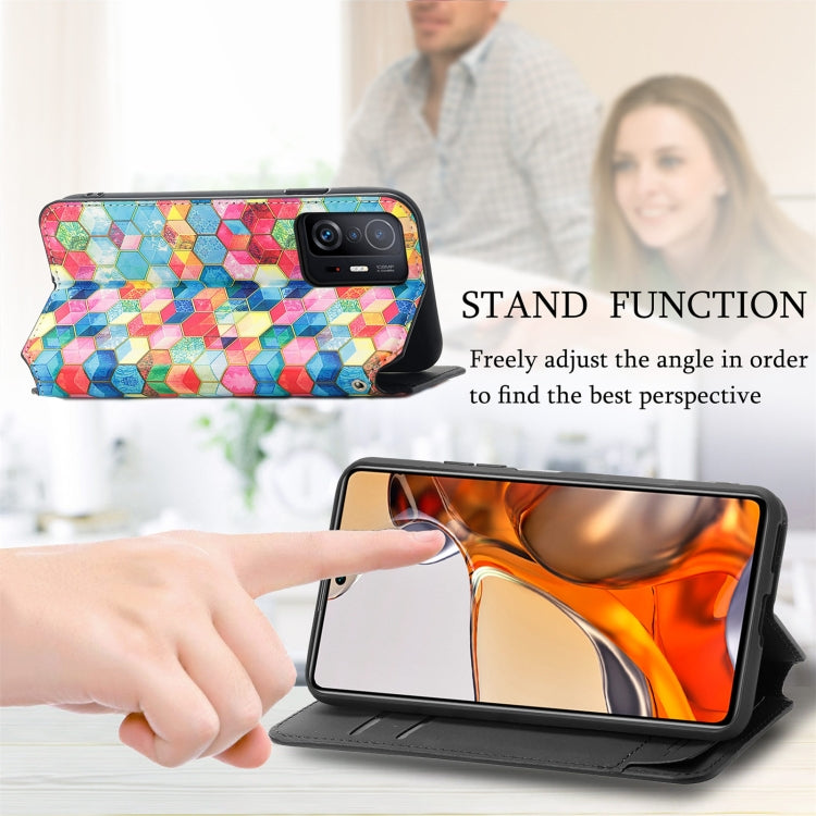For Xiaomi 11T / 11T Pro CaseNeo Colorful Magnetic Leather Case with Holder & Card Slot & Wallet