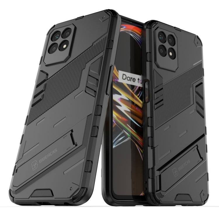 For OPPO Realme 8i Punk Armor 2 in 1 PC + TPU Shockproof Phone Case with Invisible Holder