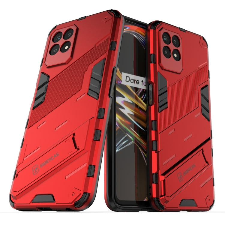 For OPPO Realme 8i Punk Armor 2 in 1 PC + TPU Shockproof Phone Case with Invisible Holder