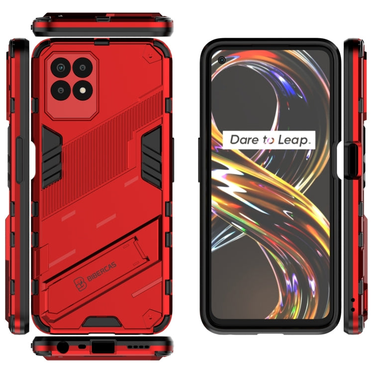 For OPPO Realme 8i Punk Armor 2 in 1 PC + TPU Shockproof Phone Case with Invisible Holder