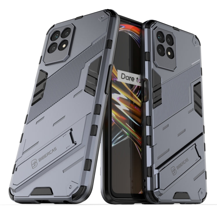 For OPPO Realme 8i Punk Armor 2 in 1 PC + TPU Shockproof Phone Case with Invisible Holder