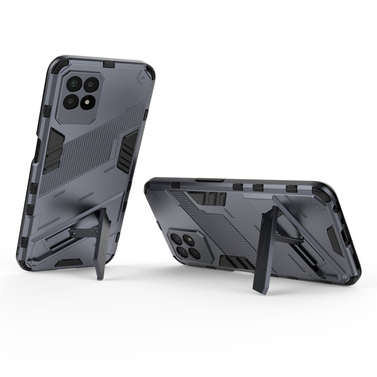 For OPPO Realme 8i Punk Armor 2 in 1 PC + TPU Shockproof Phone Case with Invisible Holder