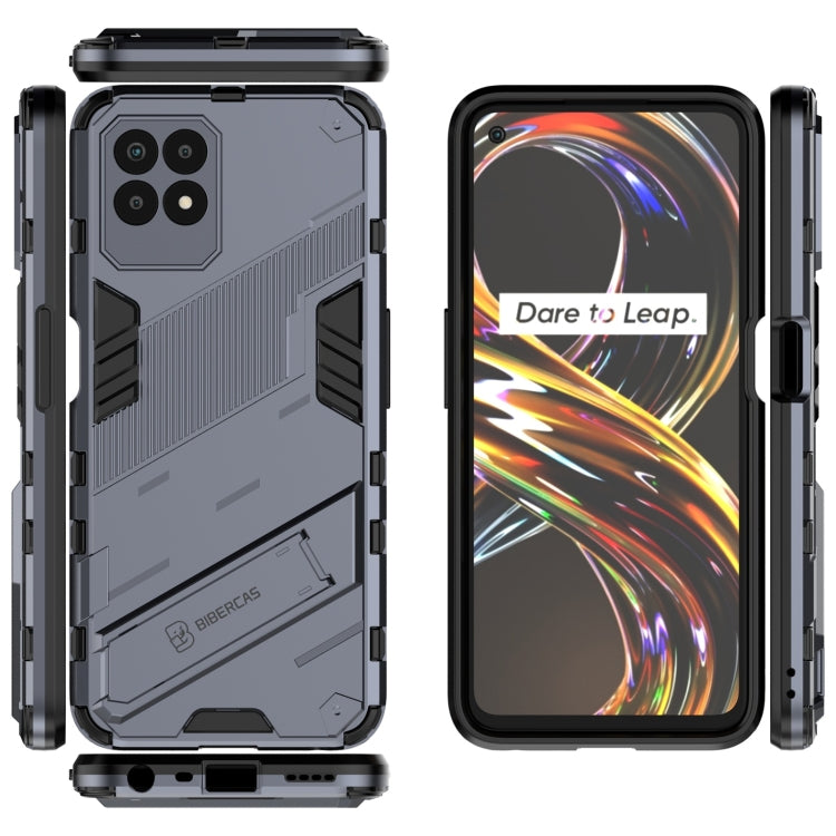 For OPPO Realme 8i Punk Armor 2 in 1 PC + TPU Shockproof Phone Case with Invisible Holder