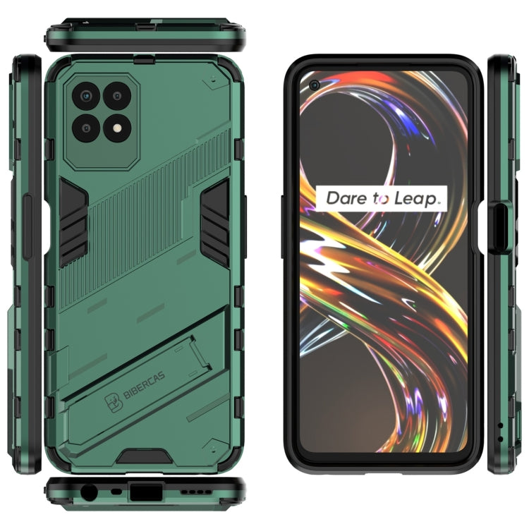 For OPPO Realme 8i Punk Armor 2 in 1 PC + TPU Shockproof Phone Case with Invisible Holder