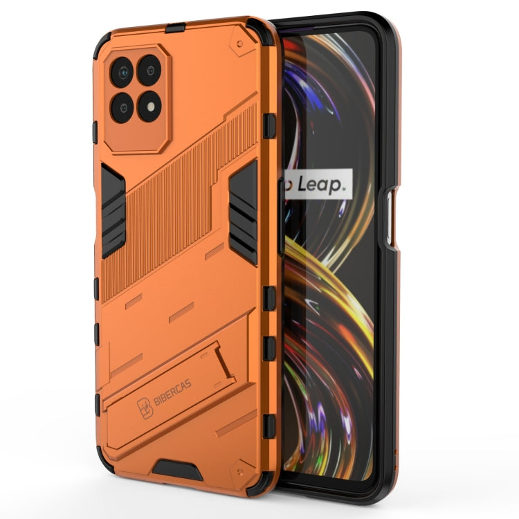 For OPPO Realme 8i Punk Armor 2 in 1 PC + TPU Shockproof Phone Case with Invisible Holder