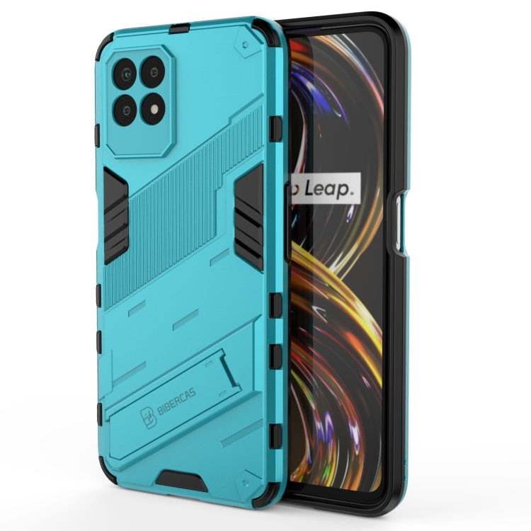 For OPPO Realme 8i Punk Armor 2 in 1 PC + TPU Shockproof Phone Case with Invisible Holder