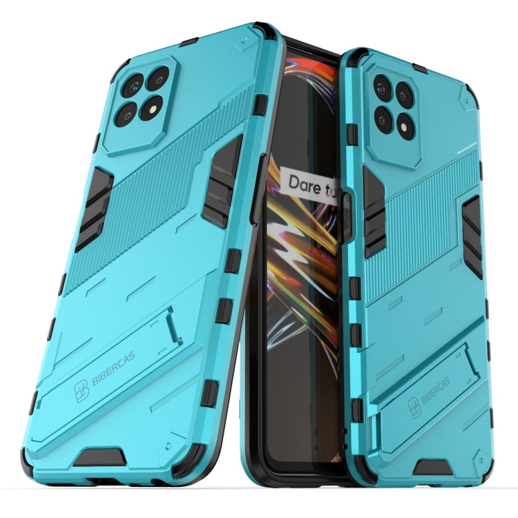 For OPPO Realme 8i Punk Armor 2 in 1 PC + TPU Shockproof Phone Case with Invisible Holder