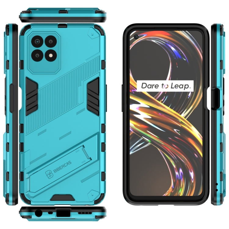 For OPPO Realme 8i Punk Armor 2 in 1 PC + TPU Shockproof Phone Case with Invisible Holder