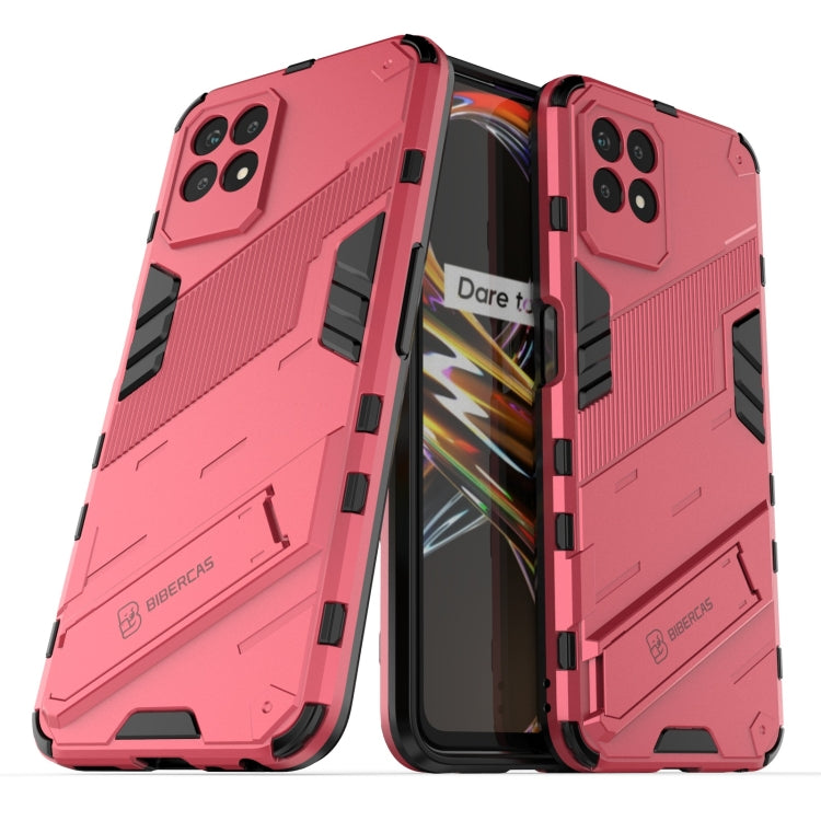 For OPPO Realme 8i Punk Armor 2 in 1 PC + TPU Shockproof Phone Case with Invisible Holder
