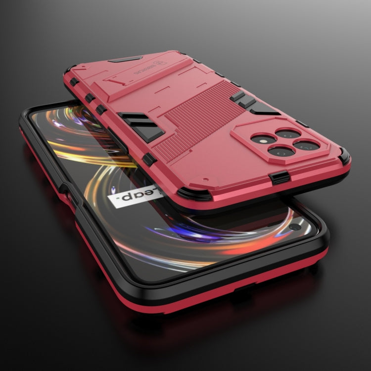 For OPPO Realme 8i Punk Armor 2 in 1 PC + TPU Shockproof Phone Case with Invisible Holder