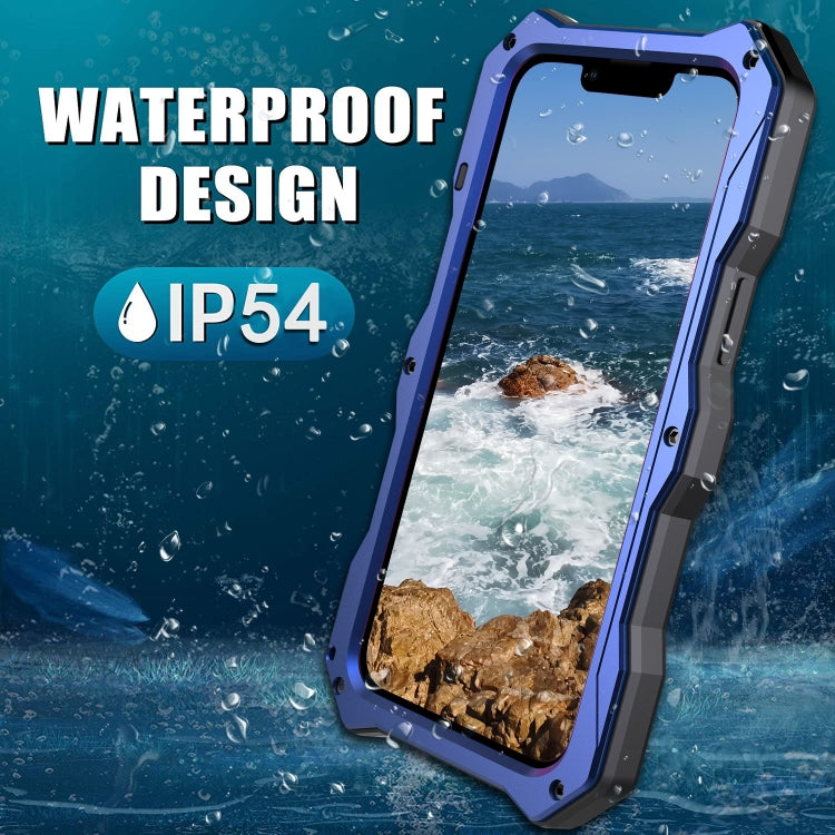 For iPhone 13 Camshield Shockproof Life Waterproof Dustproof Metal Case with Holder