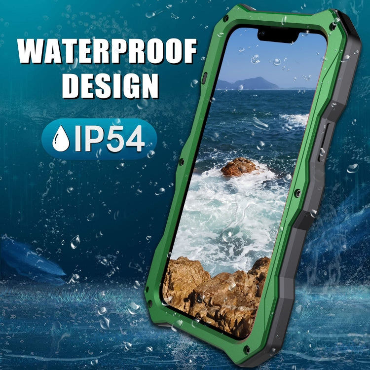For iPhone 13 Camshield Shockproof Life Waterproof Dustproof Metal Case with Holder