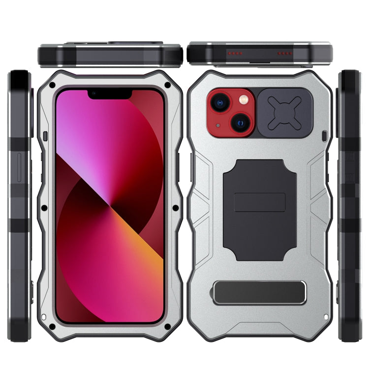 For iPhone 13 Camshield Shockproof Life Waterproof Dustproof Metal Case with Holder