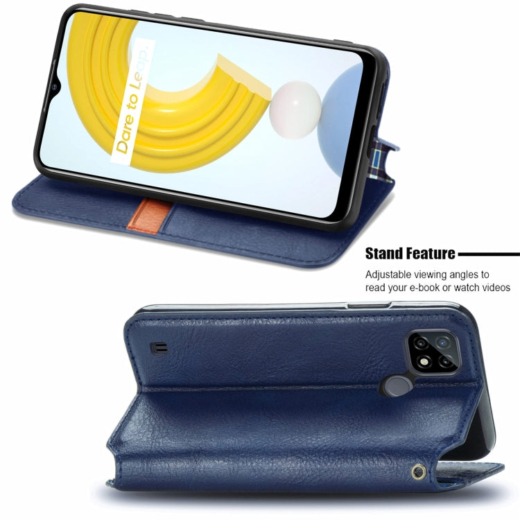 For OPPO Realme C21Y Cubic Grid Pressed Horizontal Flip Magnetic Leather Case with Holder & Card Slots & Wallet