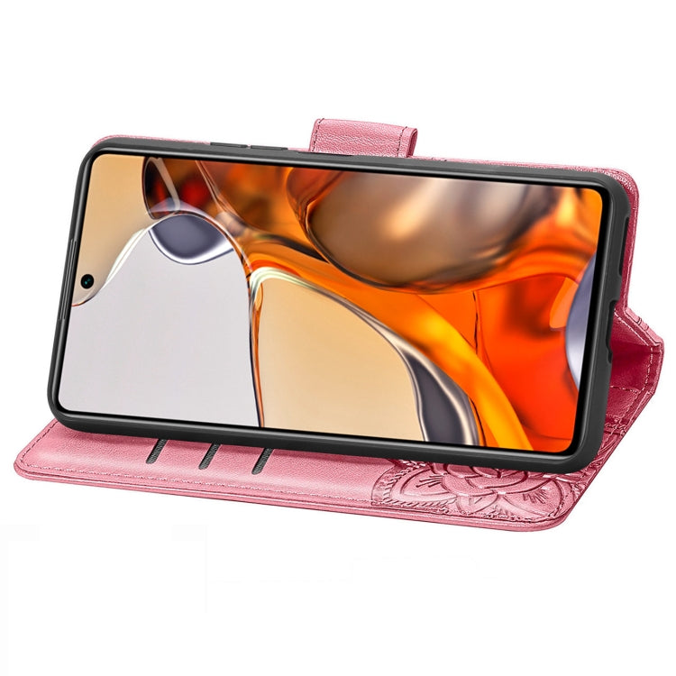 For Xiaomi Mi 11T / 11T Pro Butterfly Love Flowers Embossed Horizontal Flip Leather Case with Holder & Card Slots & Wallet & Lanyard