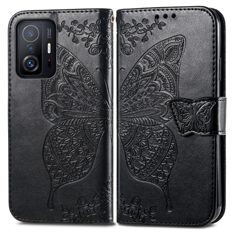 For Xiaomi Mi 11T / 11T Pro Butterfly Love Flowers Embossed Horizontal Flip Leather Case with Holder & Card Slots & Wallet & Lanyard