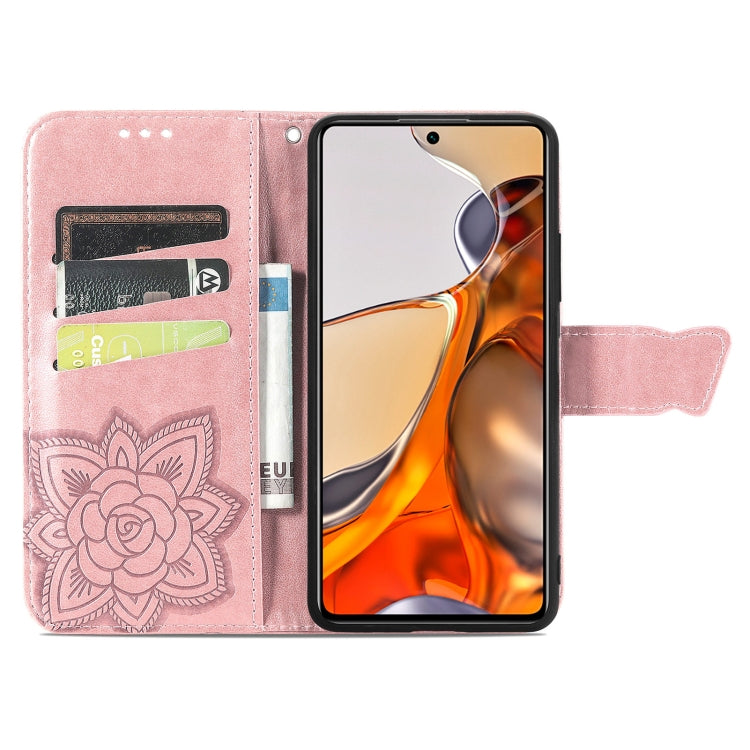 For Xiaomi Mi 11T / 11T Pro Butterfly Love Flowers Embossed Horizontal Flip Leather Case with Holder & Card Slots & Wallet & Lanyard