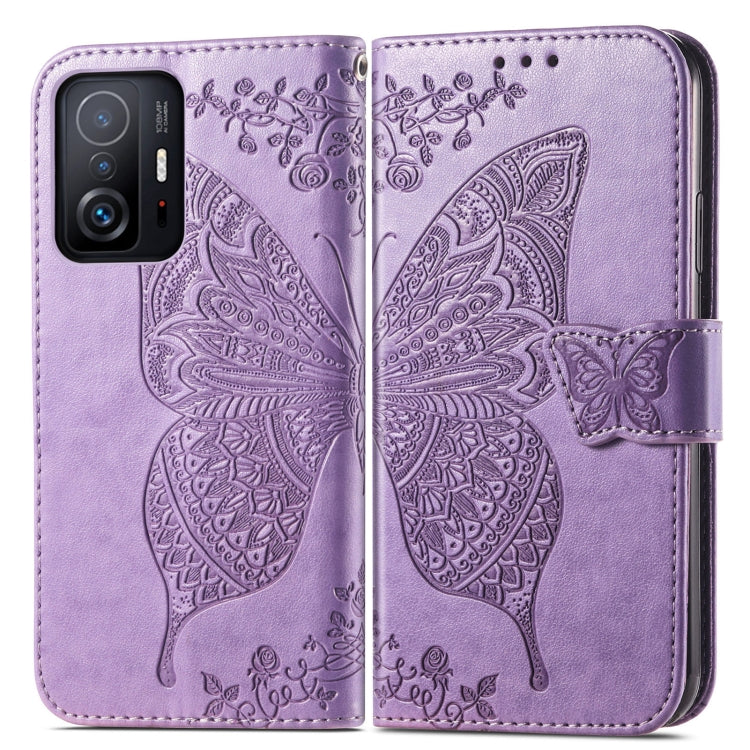 For Xiaomi Mi 11T / 11T Pro Butterfly Love Flowers Embossed Horizontal Flip Leather Case with Holder & Card Slots & Wallet & Lanyard