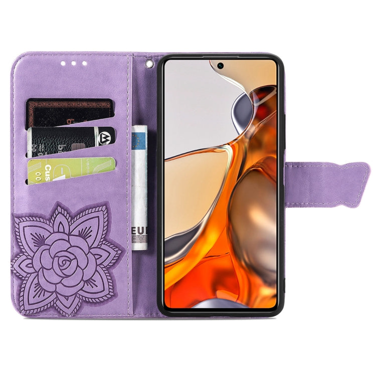 For Xiaomi Mi 11T / 11T Pro Butterfly Love Flowers Embossed Horizontal Flip Leather Case with Holder & Card Slots & Wallet & Lanyard