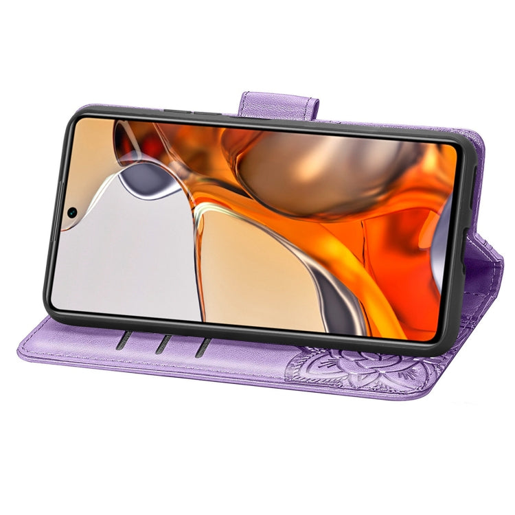 For Xiaomi Mi 11T / 11T Pro Butterfly Love Flowers Embossed Horizontal Flip Leather Case with Holder & Card Slots & Wallet & Lanyard