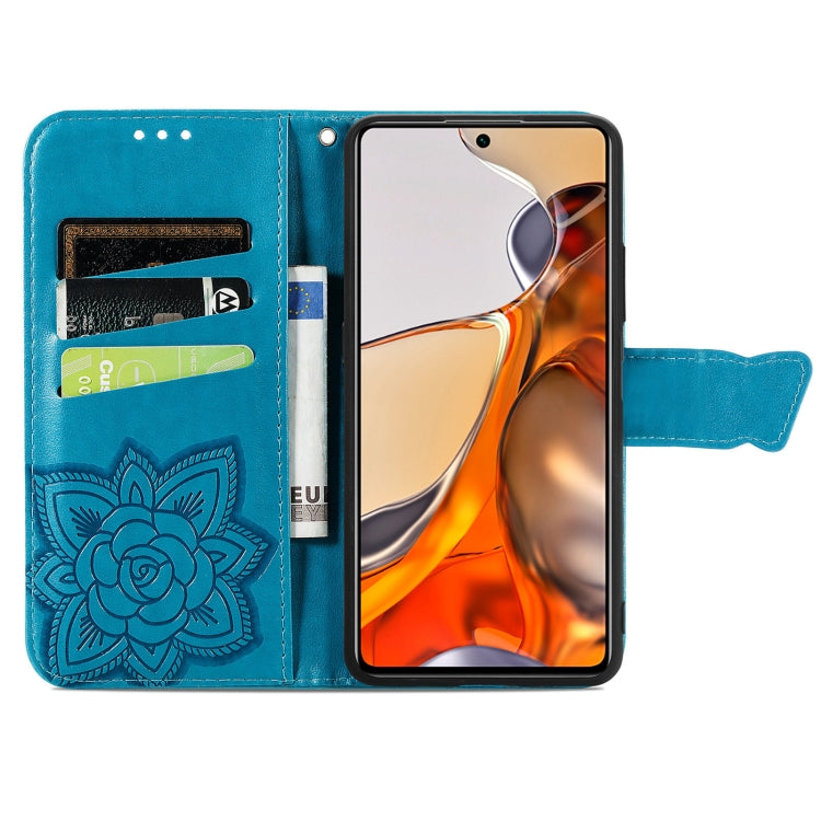 For Xiaomi Mi 11T / 11T Pro Butterfly Love Flowers Embossed Horizontal Flip Leather Case with Holder & Card Slots & Wallet & Lanyard