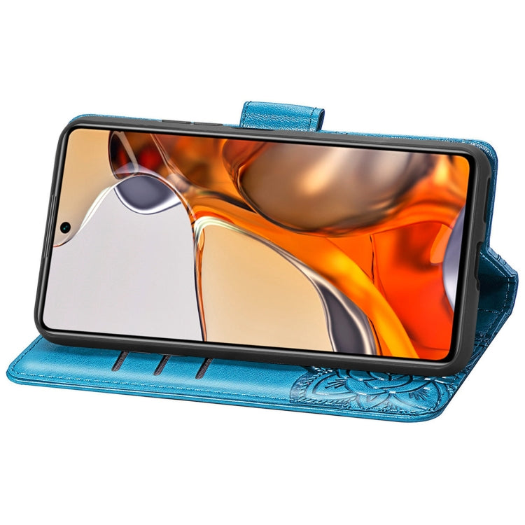 For Xiaomi Mi 11T / 11T Pro Butterfly Love Flowers Embossed Horizontal Flip Leather Case with Holder & Card Slots & Wallet & Lanyard