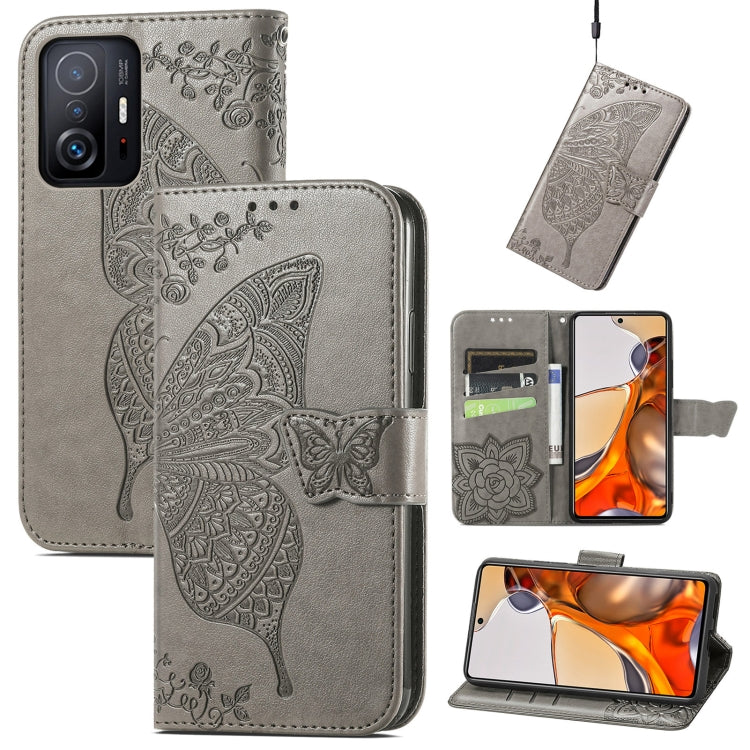 For Xiaomi Mi 11T / 11T Pro Butterfly Love Flowers Embossed Horizontal Flip Leather Case with Holder & Card Slots & Wallet & Lanyard