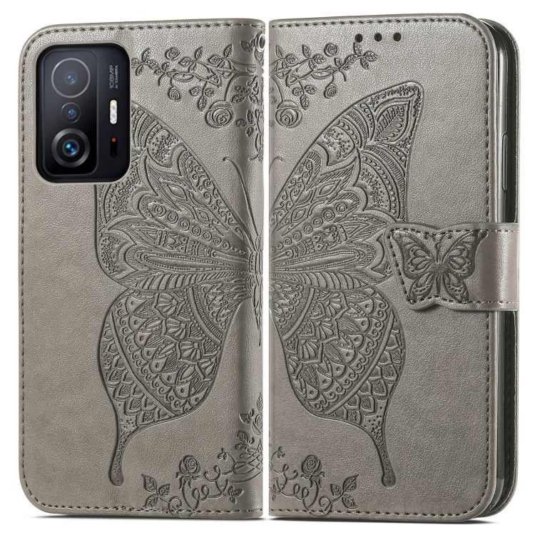 For Xiaomi Mi 11T / 11T Pro Butterfly Love Flowers Embossed Horizontal Flip Leather Case with Holder & Card Slots & Wallet & Lanyard