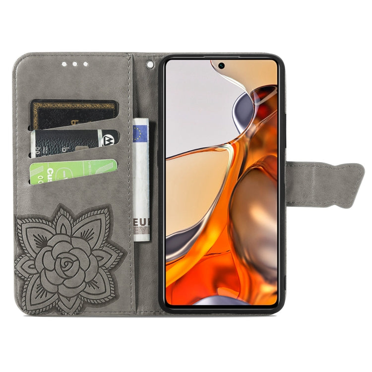 For Xiaomi Mi 11T / 11T Pro Butterfly Love Flowers Embossed Horizontal Flip Leather Case with Holder & Card Slots & Wallet & Lanyard
