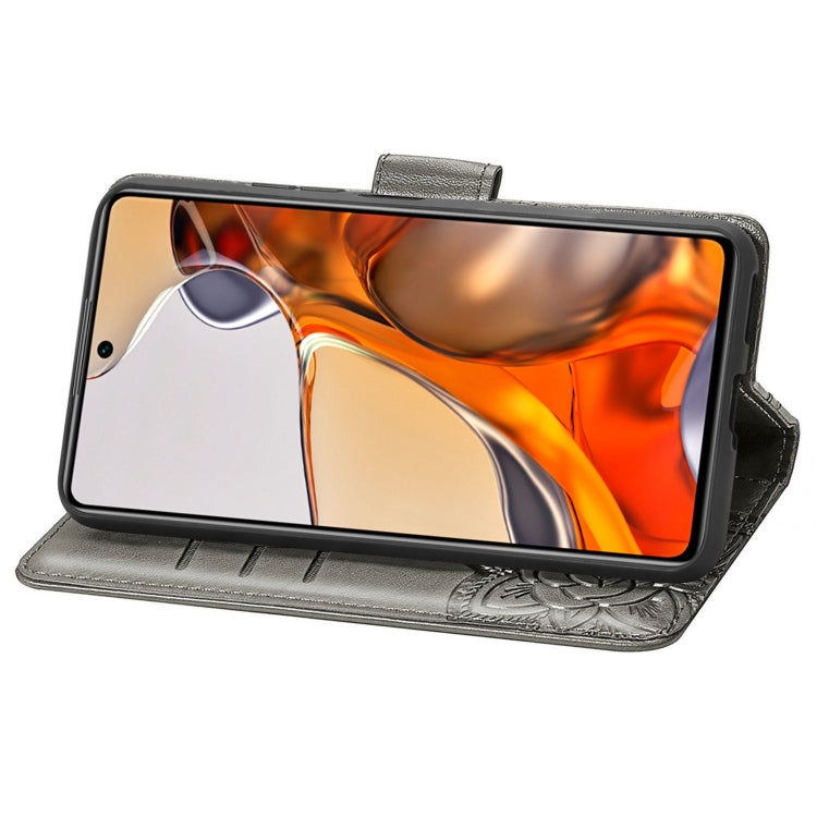 For Xiaomi Mi 11T / 11T Pro Butterfly Love Flowers Embossed Horizontal Flip Leather Case with Holder & Card Slots & Wallet & Lanyard