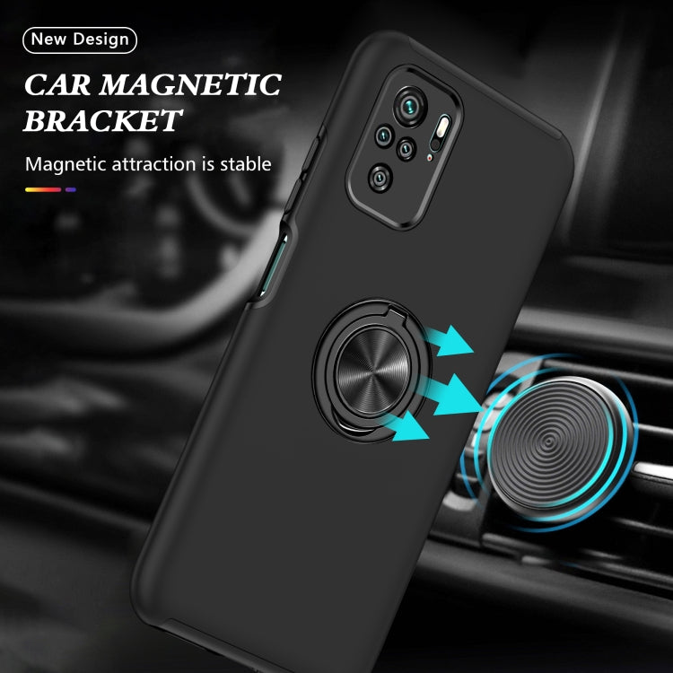 For Xiaomi Redmi Note 10 4G PC + TPU Shockproof Magnetic Phone Case with Invisible Ring Holder