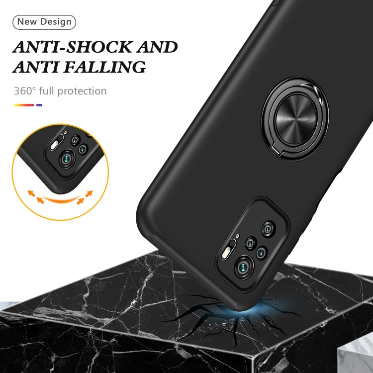 For Xiaomi Redmi Note 10 4G PC + TPU Shockproof Magnetic Phone Case with Invisible Ring Holder