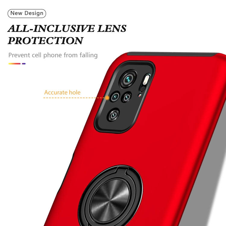 For Xiaomi Redmi Note 10 4G PC + TPU Shockproof Magnetic Phone Case with Invisible Ring Holder