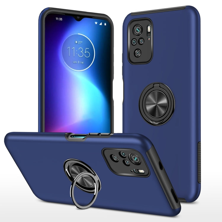 For Xiaomi Redmi Note 10 4G PC + TPU Shockproof Magnetic Phone Case with Invisible Ring Holder
