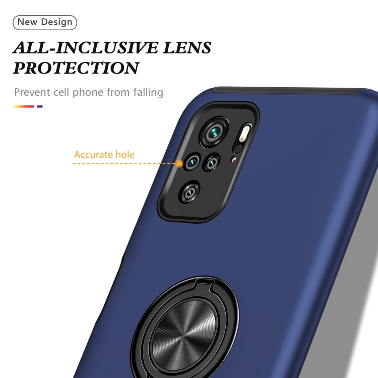 For Xiaomi Redmi Note 10 4G PC + TPU Shockproof Magnetic Phone Case with Invisible Ring Holder